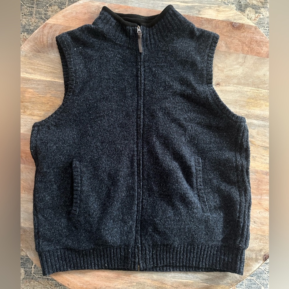 Pendleton Men's Navy Wool Fleece Lined Zip Up Sweater Vest